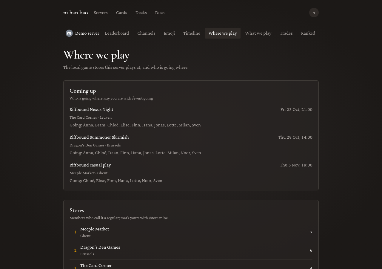 The Where we play page